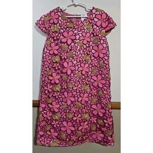 Disney Mulan Dress Pink Girls Size 11/12 Embroidered Gold Floral